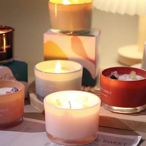 Velas perfumadas de vidrio de lujo al por mayor con caja de aceite de cera de soja velas perfumadas para regalos decorativos - Product Image 3