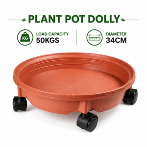Chariot à plantes robuste avec roulettes pivotantes à 360 degrés et support de plantes à roulettes verrouillables pour intérieur et extérieur - Product Image 1