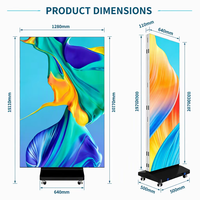 Afficheur publicitaire numérique LED d'intérieur, vertical, pliable en trois parties, double face, avec USB, Wifi, réseau 4G, pour les magasins de détail, les métros