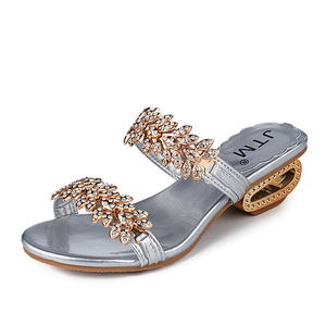 Sandali Estivi da Donna Nuovi Casual con Strass F21 Contemporanei in Metallo con Punta Aperta e Suola Ruvida - Product Image 2