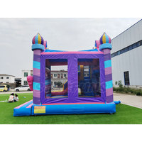 Château Gonflable Combo Candy Castle pour Enfants, Structure de Saut en PVC avec Toboggan pour Location de Fêtes