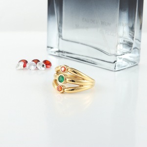 yunnique <b>Titanium</b> Steel Hollow Gemstone <b>Ring</b> Gold Bezel Setting Flower Shape Unisex Jewelry Gift 210109 - Product Image 4