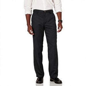 Pantalones de seguridad para hombre, formales, de corte relajado, ligeros, de lona, de cintura media, de pierna recta, color azul marino, servicio OEM - Product Image 4