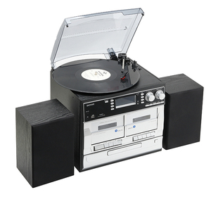 Système de lecteur de disques vinyles Hi-Fi multifonction avec tourne-disque 3 vitesses, combo <span class=keywords><strong>CD</strong></span> <span class=keywords><strong>et</strong></span> <span class=keywords><strong>cassette</strong></span>, encodage MP3 USB/SD, fournisseur OEM - Product Image 2