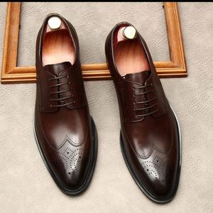 Chaussures habillées pour hommes de haute qualité VALENTINA, dessus en cuir, semelle extérieure en caoutchouc, semelle intérieure en cuir véritable, fermeture à lacets, antidérapantes - Product Image 5