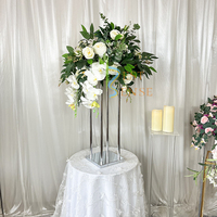 Grands centres de mariage en argent pour table de mariage