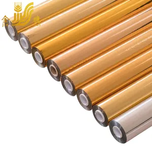 JINSUI tedarikçiler fiyat çok renkli laminat Film kağıt metalik altın sıcak damgalama folyo ruloları için plastik deri kumaş