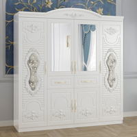 Ensemble de Meubles de Chambre en Bois Grande Armoire de Chambre Moderne Armoire Bébé de 2 Mètres 4 Portes Armoire en Bois
