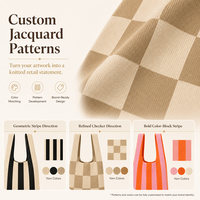 Bolso Tote Personalizado de Jacquard Resistente con Correa para la Muñeca, Moda Europea para Mujer, Etiquetas Tejidas Personalizadas