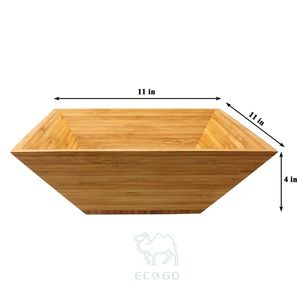 ชุดชามสลัดทำจากไม้ไผ่พร้อมช้อนส้อมชามสลัดและซุปผลไม้ - Product Image 1