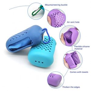 Étui de rangement portable pour serviettes, écologique, avec logo personnalisé, pochette en silicone réutilisable à refroidissement rapide pour adultes, nouveau design - Product Image 5