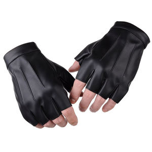 Classic <b>Half</b> Finger Leather Gloves Three Vertical Seams Comfortable Non <b>Slip</b> Easy Clean for Motorcycling Shooting Daily Wear - Product Image 4