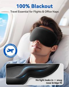 Antifaz 3D para Dormir con Relleno de Espuma Viscoelástica, Ideal para Viajes <span class=keywords><strong>en</strong></span> Avión, Relajante, Sin Presión - Product Image 5