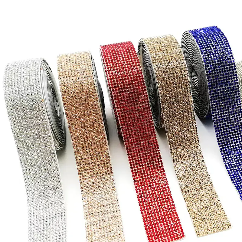 ZSY heißer fester Strass Silber Heiß schmelz kleber Netz Diamant DIY Hochzeits hose Wärme übertragung Super Kristall Klebeband