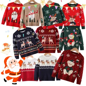Children Christmas sweater girl's baby sweater new fall/winter boy cartoon elk christmas sweater for kids