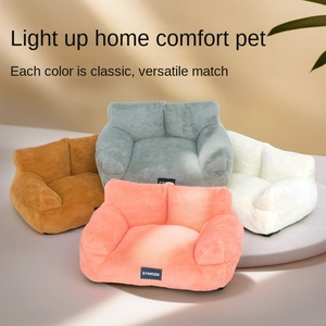 Canapé-lit pour animaux de compagnie en velours chaud pour chiens, chats et lapins, Fournisseur OEM ODM, Villa d'hiver, Grand lit doux et amovible - Product Image 5