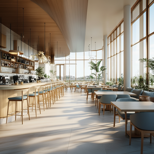 Meubles de café LUX modernes en bois, métal et verre avec conception CAO 3D gratuite pour les cafés et les comptoirs de magasin - Product Image 1