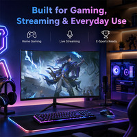 Monitor Curvo Ultraancho de 32 Pulgadas, 240Hz, Diseño Profesional, Pantalla Multitarea, Pantalla para PC de Escritorio, Monitores LCD sin Marco