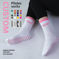 Chaussettes de yoga personnalisées avec grip pour le Pilates, chaussettes antidérapantes pour femmes, chaussettes de fitness d'intérieur, personnalisation