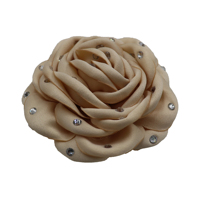 Tissu floral en Satin 3 pouces, vente en gros, pièces, fait à la main avec des strass