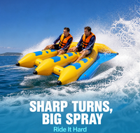 Poisson volant gonflable remorquable directement de l'usine, bateau banane triple tube en PVC pour parc aquatique et remorquage de yacht, personnalisable