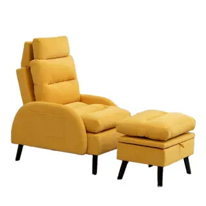 Diskon besar kursi malas pijat kursi tunggal dengan penyimpanan Ottoman kursi Sofa ruang tamu kursi malas dengan bangku penyimpanan