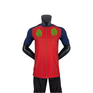 Ensemble de maillots de football unisexe de haute qualité 100% polyester avec haut en coton, séchage rapide, respirant pour adultes, été - Product Image 1