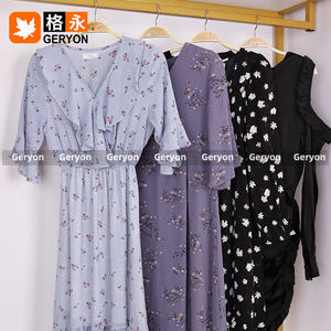 Geryon Vintage usado gasa tela vestidos mujeres verano mixto Floral Vintage Ukay Pakaian Bekas <span class=keywords><strong>ropa</strong></span> usada bala a granel - Product Image 4