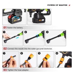 Nettoyeur Haute Pression Électrique Portable Industriel Sans Balais pour Bricolage, 3 Niveaux Réglables, Buse 6-en-1 pour Nettoyage Voitures, Clôtures, Sols et Arrosage - Product Image 4