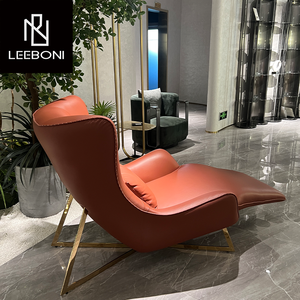 Aangepaste Indoor Stalen Basis Uniek Design Woonkamer Stoel Bank Moderne Elegante Luxe Lederen Of Stof <span class=keywords><strong>Chaise</strong></span> <span class=keywords><strong>Lounge</strong></span> - Product Image 5