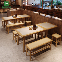 Meubles de restaurant chinois traditionnels commerciaux en bois massif, écologiques, durables, design moderne, ensembles de tables et de chaises