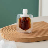 Pochette transparente à bec verseur 30-300 ml pour emballage de liquides (sauce, café, sirop, miel, boisson)