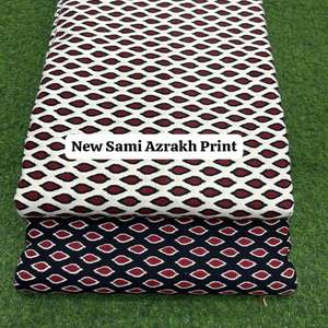 Handcrafted Sami Azrakh Cotton Fabric Classic Indian Pattern High Quality Textile Ideal <b>for</b> Apparel Boutique - Product Image 3