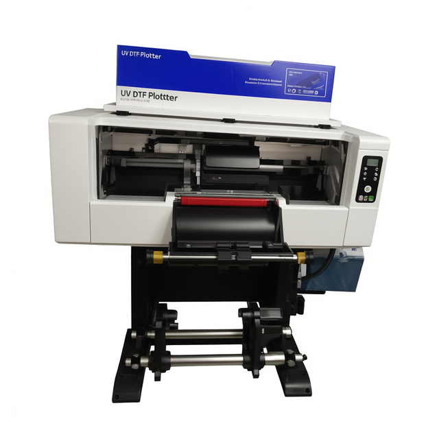 UV DTF Plotter Inkjet Printer With Roll-To-Roll Printing, Multicolor UV Ink, Digital Display Screen, Fabric Media Support, USB C