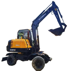 CE EPA Meilleures ventes Excavatrice sur pneus Hyundai 60 d'occasion de 6 tonnes Pompe hydraulique KYB Brise-roche à attache rapide Daewoo - Product Image 1