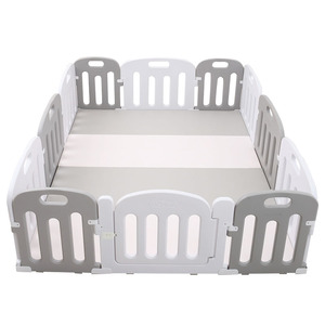 White and grey kids HDPE plastic baby playpen, baby play yard, baby safety fence