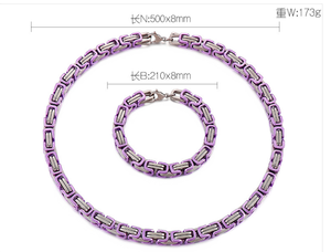 Perhiasan Linsa Mewah Rantai Bizantium Baja Tahan Karat 6mm Rantai Pria Gelang Kalung Pria Perhiasan Desainer Warna-warni - Product Image 6