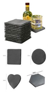 Wholesale Eco-Friendly Classic Style Non-Slip Square Cup Mat Custom Logo Engraved Blank <b>Slate</b> Stone <b>Coasters</b> Home Decor Gifts - Product Image 3