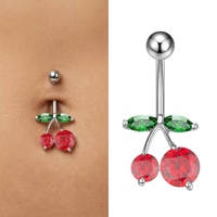 Anneau de nombril en titane cerise, bijoux de piercing pour femme, bijoux de corps tendance, fournisseur en gros personnalisé OEM, usine ODM