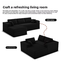Ensemble de canapés modulaires pliants sur mesure en tissu velours côtelé, mousse haute densité, design moderne et minimaliste, amovible pour salon