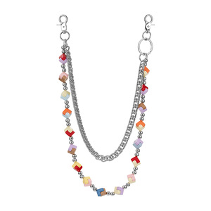 Nuova Tendenza: Catena per Jeans da Donna a Doppio Strato con <span class=keywords><strong>Cubo</strong></span> <span class=keywords><strong>di</strong></span> <span class=keywords><strong>Rubik</strong></span> Colorato, Catena per Vita Artigianale, Ciondolo per Jeans - Product Image 1