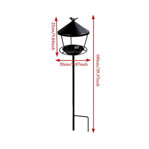 Mangeoire à oiseaux JH-Mech avec grande plateforme, plateau d'alimentation, construction robuste, revêtement en poudre de haute qualité, poteau en métal. - Product Image 2