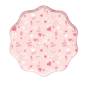 DAMAI - Juego de Vajilla de Papel con Diseño de Corazón Rosa para Fiestas, Incluye Platos, Vasos, Pancarta y Mantel para Decoración de Fiestas de San Valentín - Product Image 4