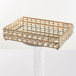 Nordic Light Luxury Iron Crystal Tray Storage <b>Home</b> Decoration Wedding Makeup Supplies Organization - Product Image 2