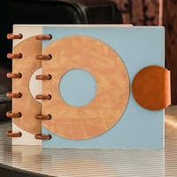 Carnet à disques en cuir PU de qualité supérieure, carnet à feuilles mobiles, journal créatif à couverture carrée détachable