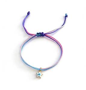 LC20260151 Braccialetto all'Ingrosso per Uomo e Donna in Corda Macramè Intrecciata con Stella in Acciaio Inox e Occhio Turco - Product Image 5