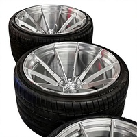 Jantes forgées monobloc directionnelles à cinq branches brossées argentées personnalisées XINLAI, neuves, 18-22 pouces pour Audi Mercedes