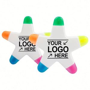 Stylo Fluorescent Coloré en Forme d'Étoile à Cinq Branches 5-en-1, Cadeau Promotionnel avec Logo Personnalisé - Product Image 1