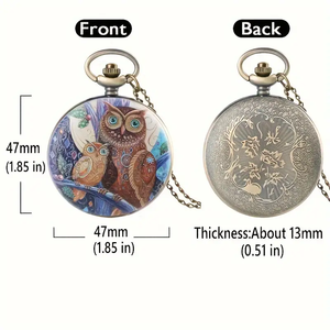 <strong>Old</strong> Style Full Hunter Steampunk Antique Necklace Watch Cartoon Animal Owl Pocket <strong>Clock</strong> With Chain - Product Image 4