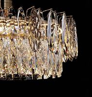 Luminaire suspendu décoratif pour restaurant, hauteur réglable, 2 niveaux, en cristal, pour table à manger